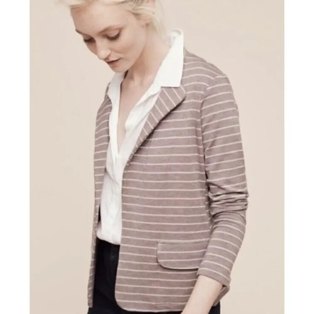 Anthropologie Dolan Left Coast Ann Gray Striped Blazer Jacket Size Small Women’s